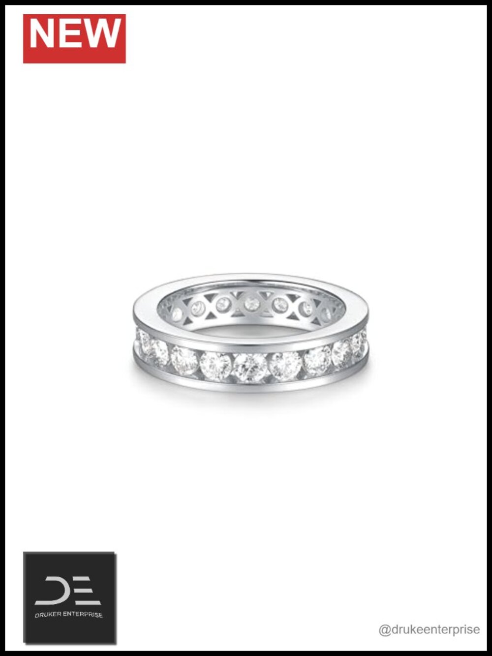 2cttw Moissanite Eternity Ring 925 Sterling Silver Women's Wedding Band
